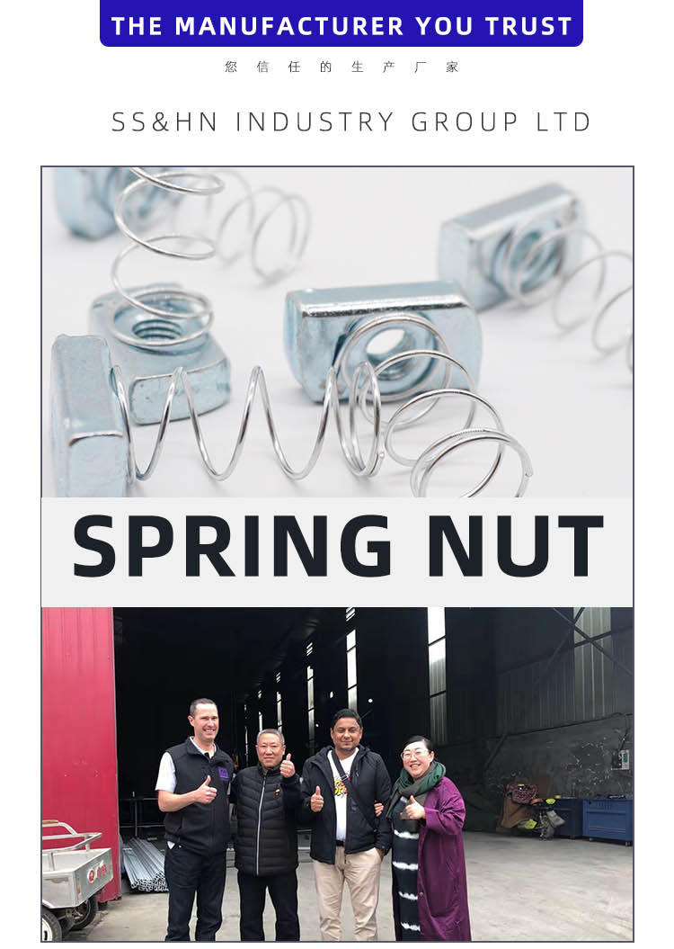 Solar Fastener Strut Channel Nuts Spring Nuts With Plastic Holder Wing