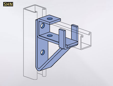 HDG unistrut 45 degree angle bracket