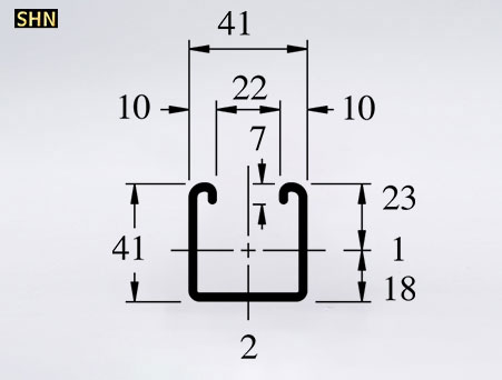 Q195 Black Slotted Strut Channel 41 x 41 2.0 mm (3M)