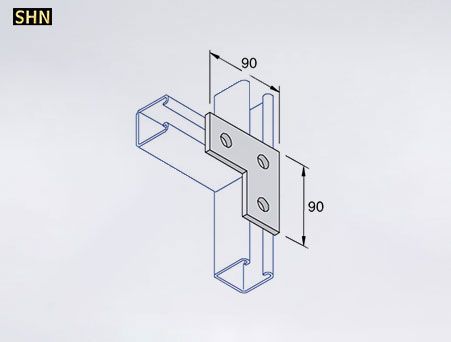 Unistrut brackets 3 holes 90 degrees plate