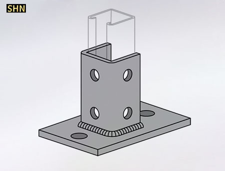 Unistrut bracket Post base for All 1-5/8