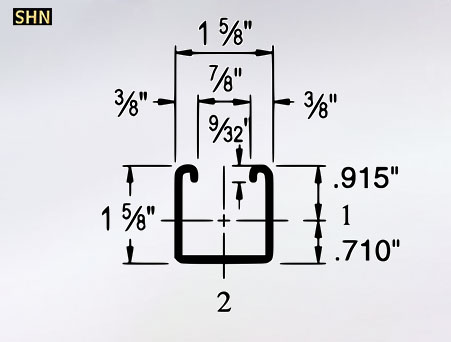 Aluminum Slotted Strut Channel 1-5/8 in W 10 Ft L