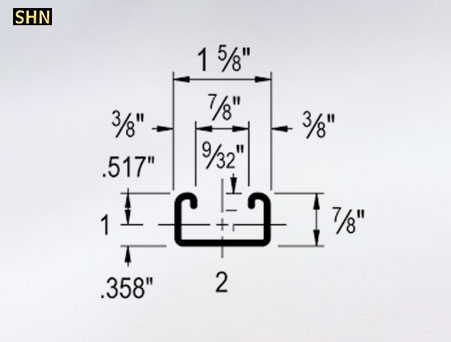 Pre-Galvanized Strut Channel 7/8 in x 1-5/8 in, 10 Ft