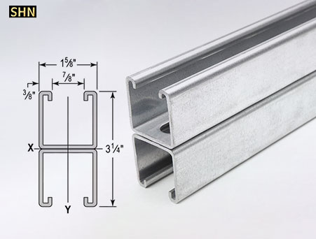 Plain half Slotted Strut Channel 1-5/8 in x 3-1/4 in