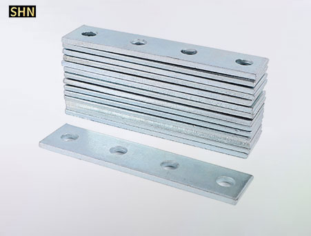 flat metal strut plate with screw holes