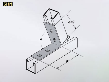 4 Hole 45 Degree Angle Bracket For Strut Channel